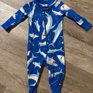 Hanna Andersson Blue and White Footies with Playful Dog Print